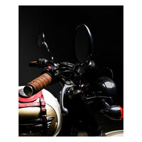 Trip Machine, leather handlebar grip wraps - Tobacco Perorated